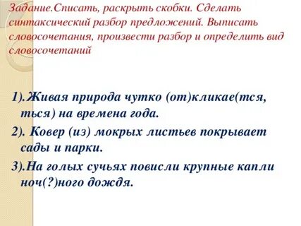 Выписать разбор