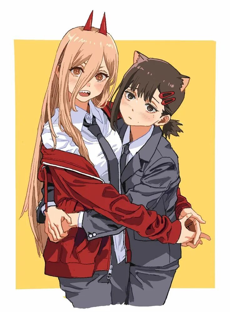 Резе и пауэр. Человек бензопила денджи и пауэр и аки. Chainsaw man power and denji. Пауэр шип. Пауэр шип.