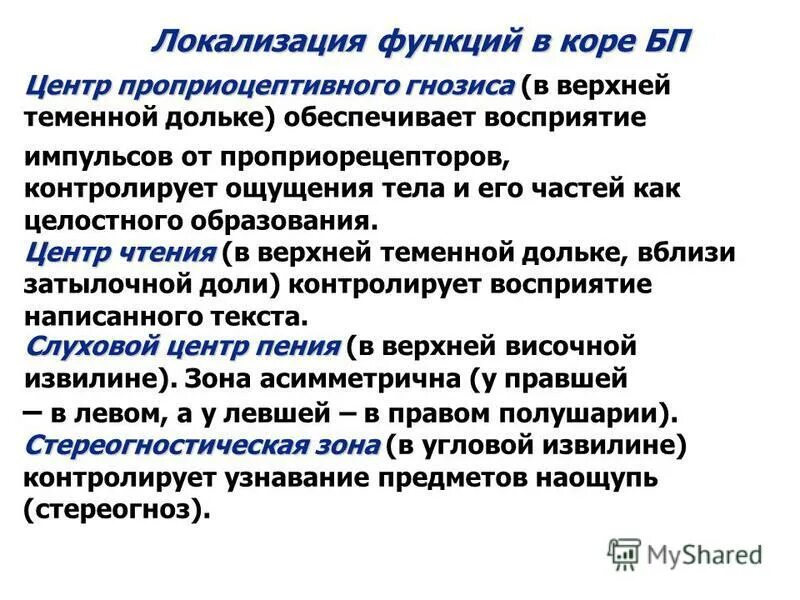 Строение функции локализация