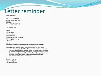 Kind reminder