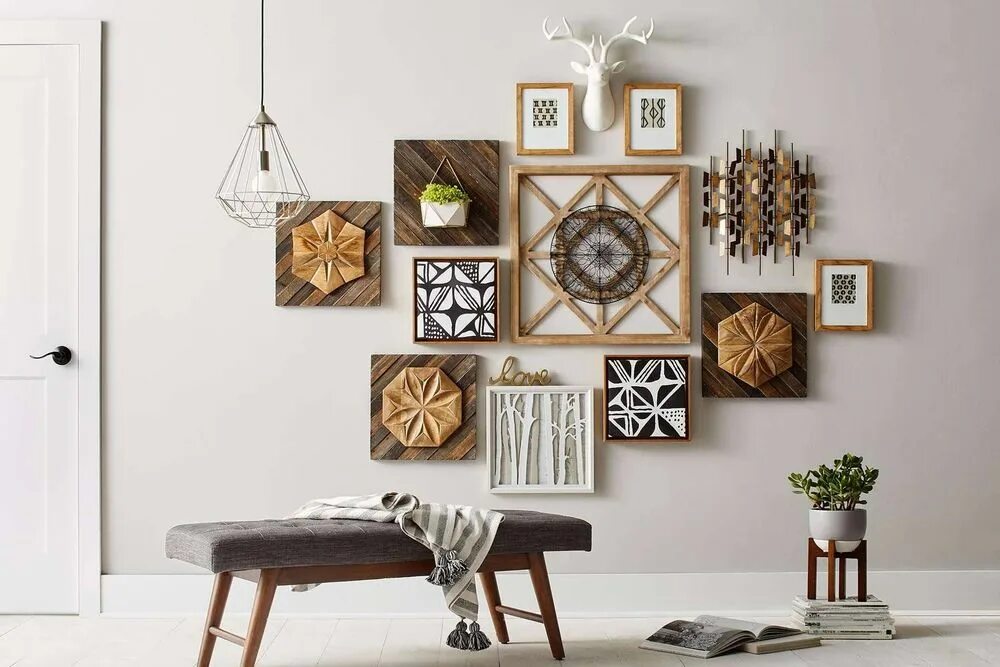 Декоративные украшения на стену. Decoration ideas. Новогоднее украшение комнаты. Декор интерьера. Новогодние интерьерные украшения.