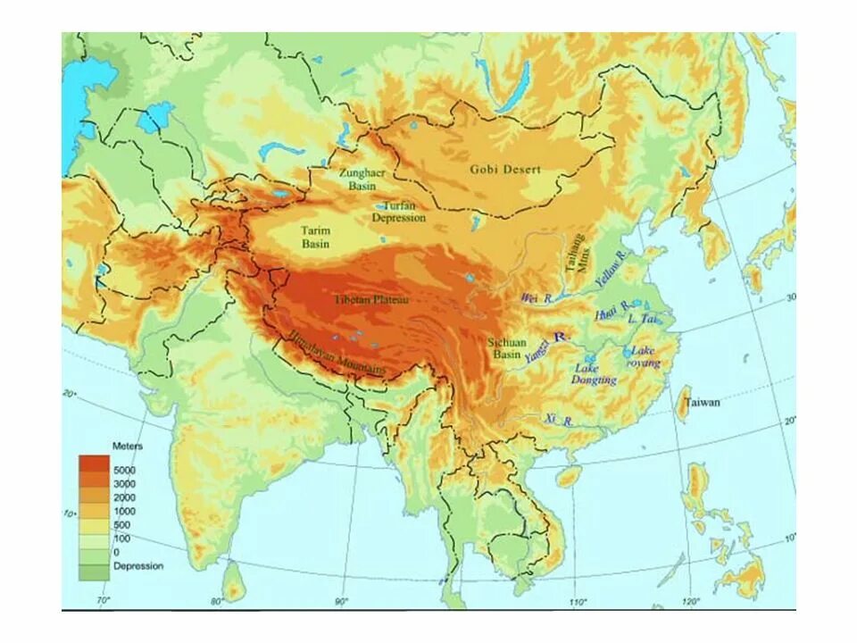 Пустыня Гоби на карте Евразии физическая карта. Памир Тибет Гималаи на карте. Тибетское Нагорье Тибет и Гималаи на карте. Покажи на карте великую китайскую равнину