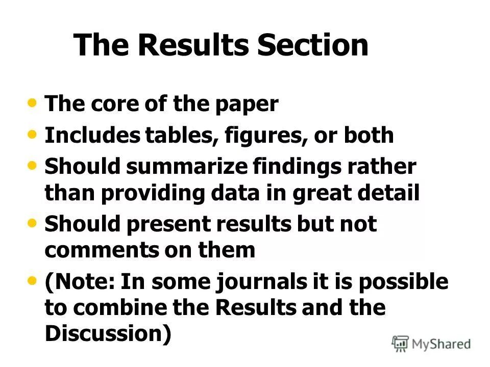 In great detail. Result Section.