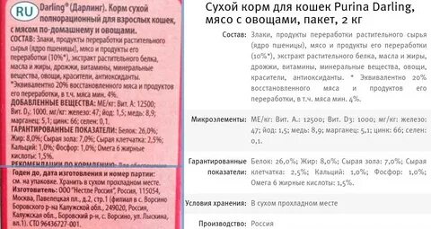 Описание корма для кошек