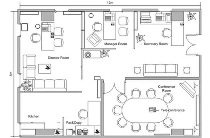 План схема расположения Výsledek obrázku pro office layout Office space planning, Office layout plan, Of