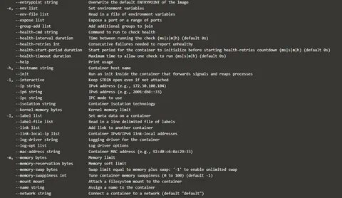 Docker run v