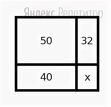 Прямоугольник разбит на четыре меньших 24 28