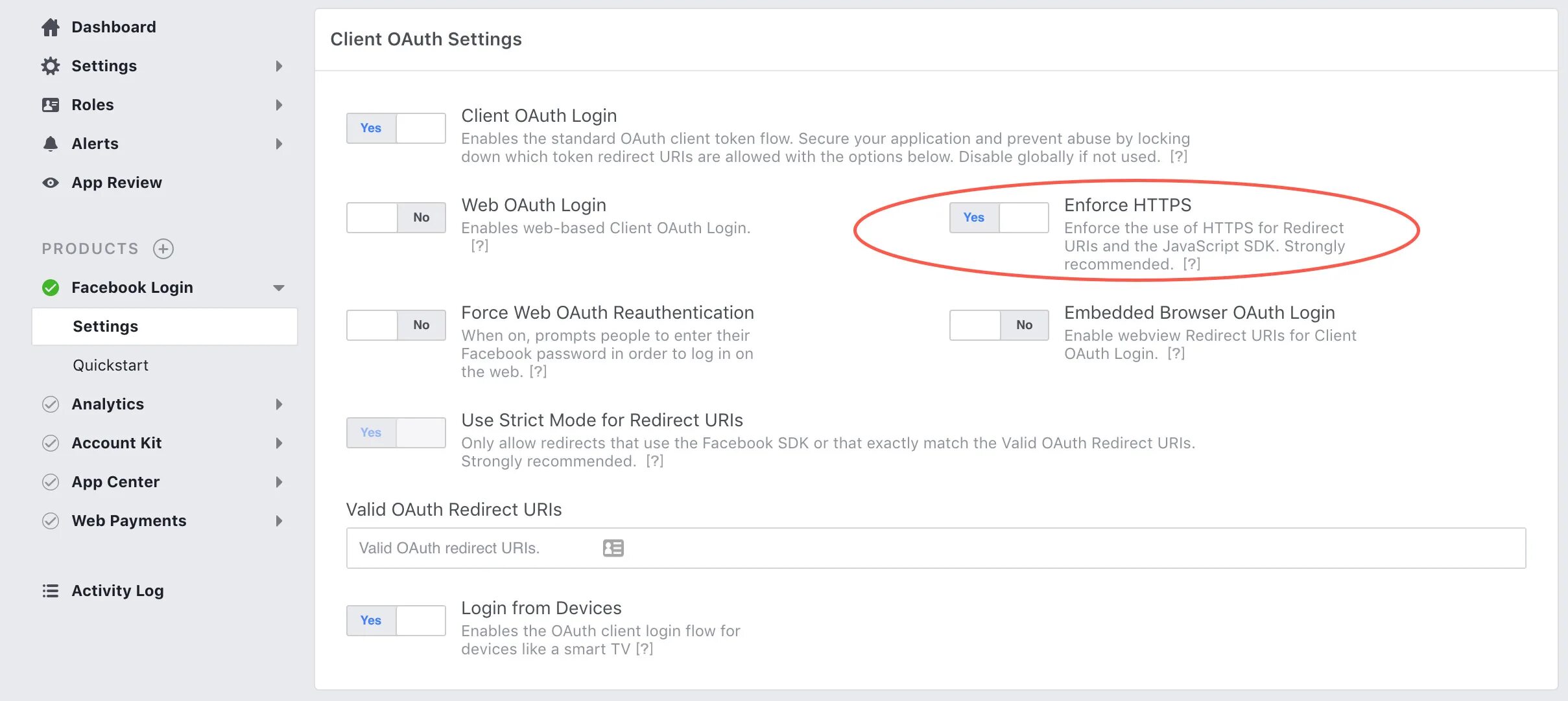 Facebook client token. Oauth callback uri. Facebook SDK client token. Oauth callback uri in browser.