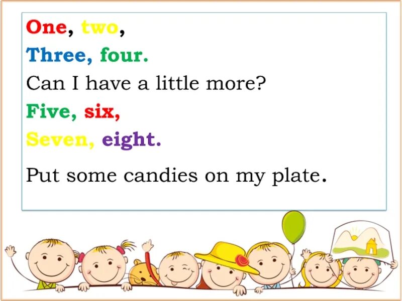 Two three перевод. One two three four стих. One two. Can i have. Can i have a little.