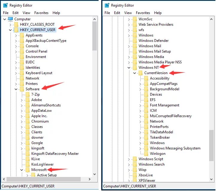 Hkey current user software microsoft windows currentversion