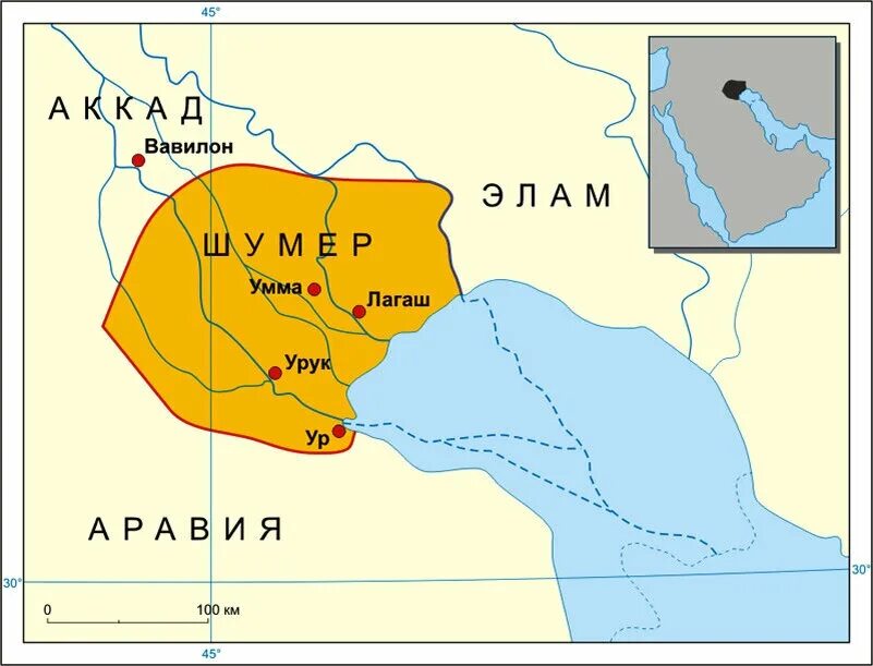 Где находилось шумерское государство. Шумерские города-государства на карте. Шумеро-Аккадское государство карта. Шумерские города-государства ур Урук Лагаш на карте.