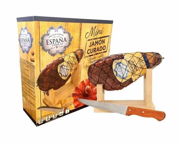 Мини хамон. Хамон nico. Подарочный набор: хамон иберико+подставка+нож. Хамон иберико. Мини хамон.