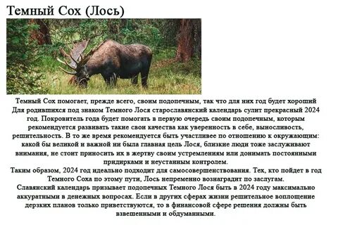 Год темного соха по славянскому