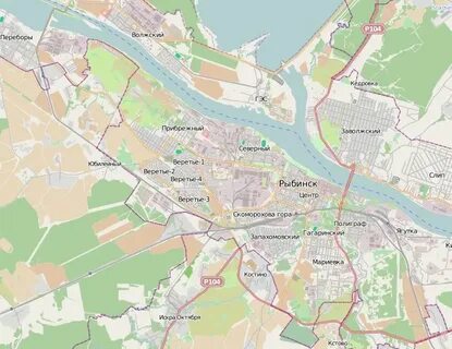 Подробная карта рыбинск