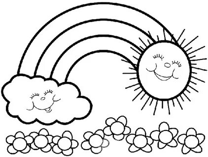 Раскраска радуга для детей 5 6 лет