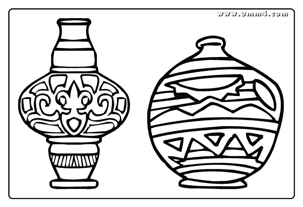 Раскраска ваза для детей распечатать Large Coloring Pages Printable