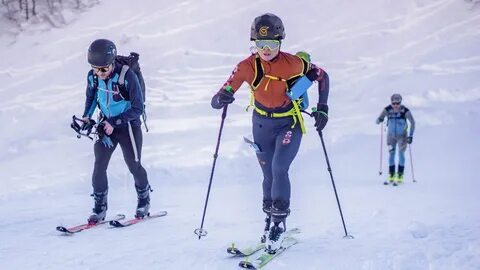 My friend skis