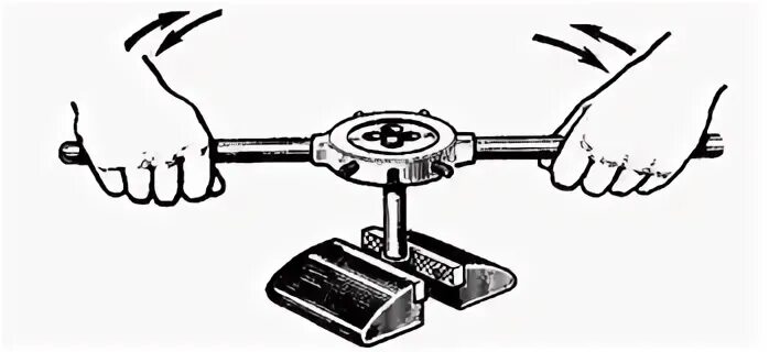 Нарезание наружной резьбы плашкой. Нарезание внутренней и наружной резьбы слесарное дело. Рис. 4. нарезание наружной резьбы плашкой.. Технология нарезания резьбы плашкой м3. Им сантехник нарезает резьбу 5 букв