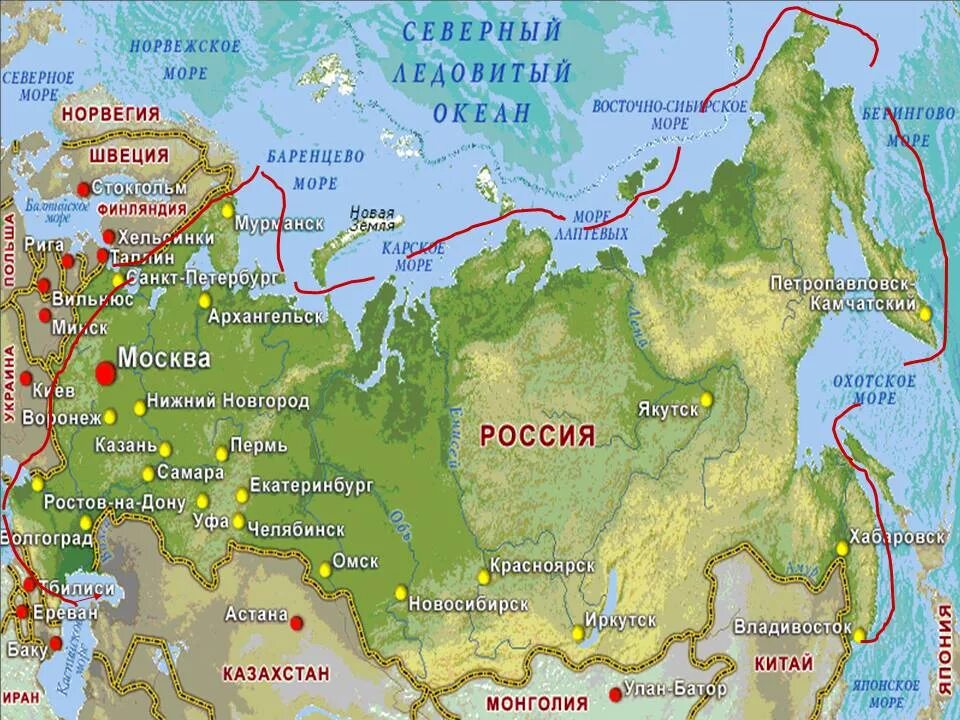 Страна где она стоит. Карта России с реками и озерами и морями. Карта России моря озера и реки России.