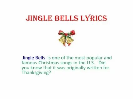 Jingle bells lyrics