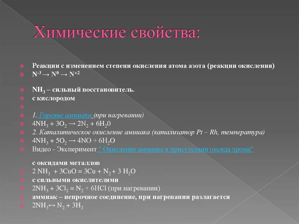 Степень окисления атомов nh3. Аммиак степень окисления. Реакция окисления аммиака. Аммоний степень окисления. Химические свойства азота реакции.