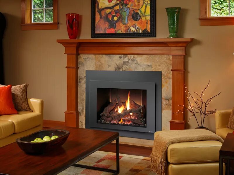 There is a an fireplace. Fireplace. fireplace area top view.