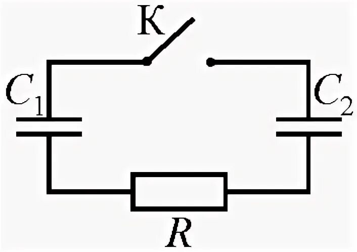Какой заряд установится на конденсаторе. Резисторы 300 ом схема. Цепь с двумя конденсаторами и резистором. Замкнутая цепь с резистором и конденсатором. Напряжение на конденсаторе после замыкания ключа.