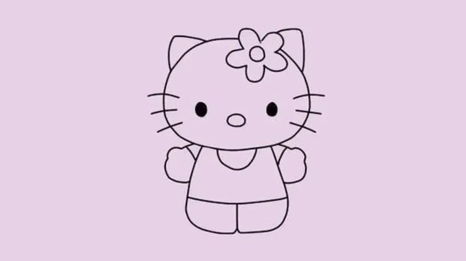 Как нарисовать легкую hello kitty