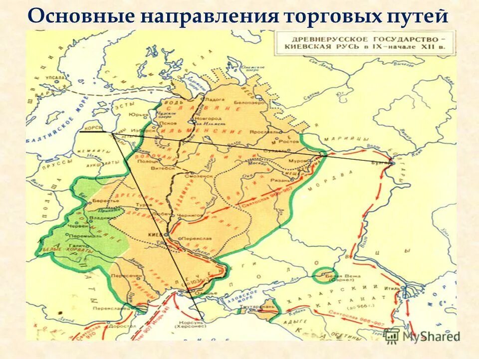 торговые пути древней руси. рюрик карта руси. путь 862 года. 862 год рюрик в новгороде. территория древнерусского государства при рюрике.