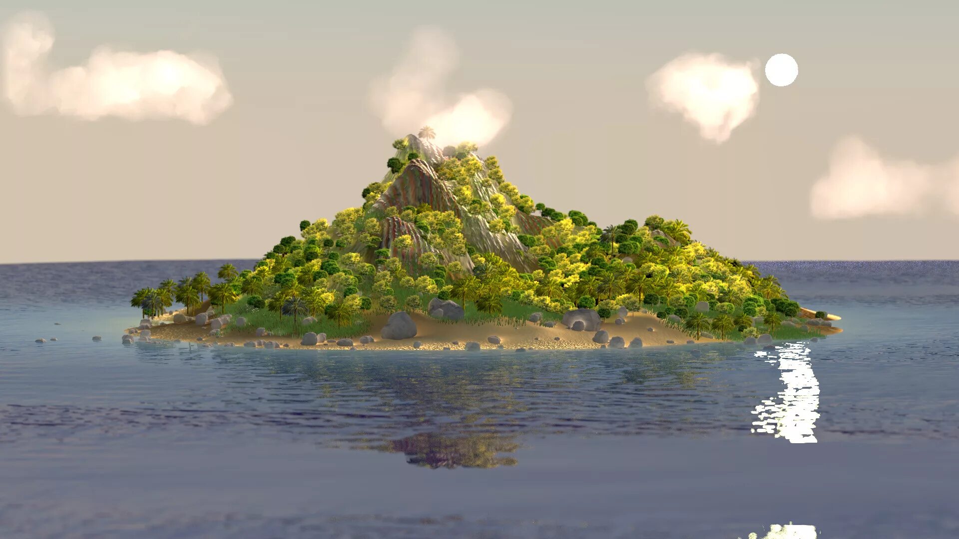 Тропический остров полигонально. Военная база на тропическом острове. Райский остров рисунок.