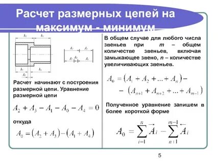 Размерный расчет