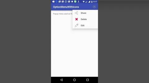 Popup menu