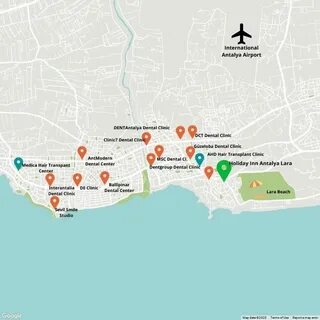 Отели анталии на карте