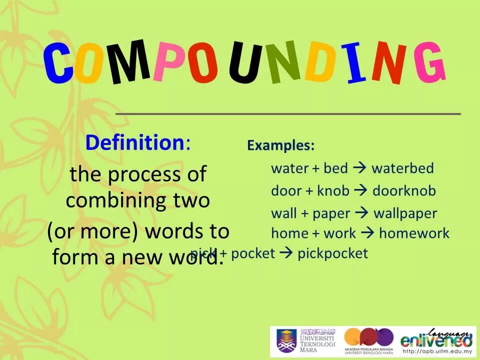 Form new words. Word formation clipart.