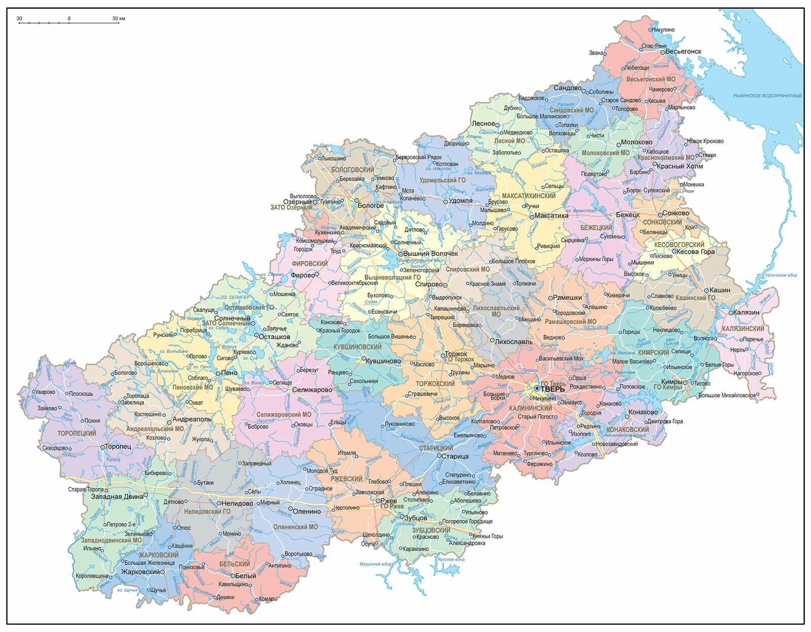 Карта тверской г. Карта Тверской области с городами и деревнями. Тверская область карта с районами. Карта Тверской области с населенными пунктами и деревнями. Тверская область на карте с городами.