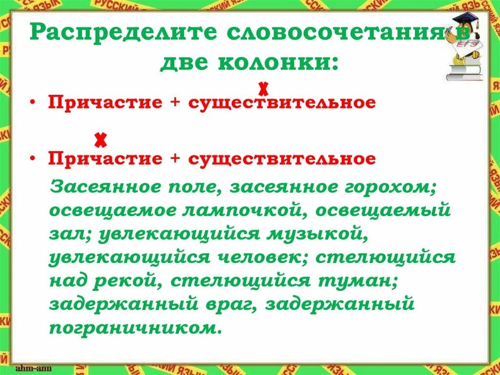 Согласовать причастия с существительными. Причастие существительное. Причастие существительное словосочетание. Причастие + существительк. Причастия существительные.