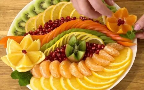 Нарезки фруктов на стол - 65 фото