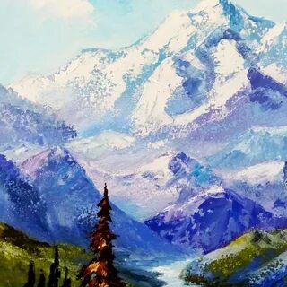Горы красками