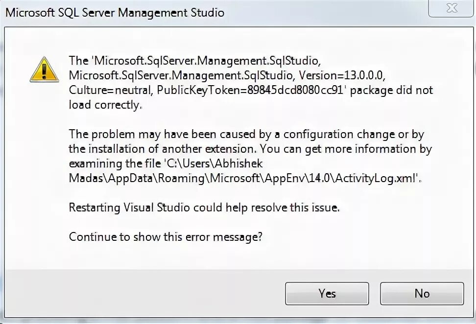 Типы ошибок sql server. Sql server management studio 2016.
