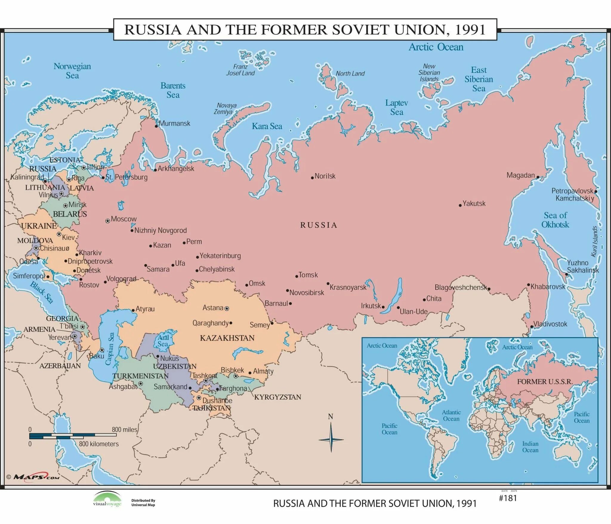 Карта СССР 1991. Soviet Union карта. USSR Map.