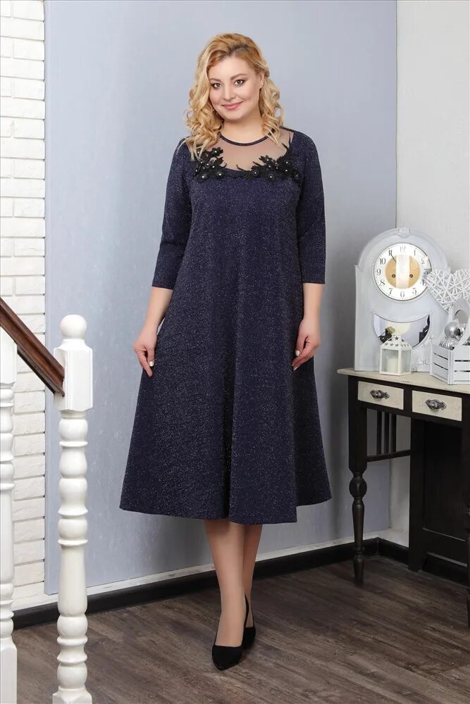 Каталог дам. Женская одежда больших размеров. Платье знатная дама 5077. Женские платья больших размеров. 590.