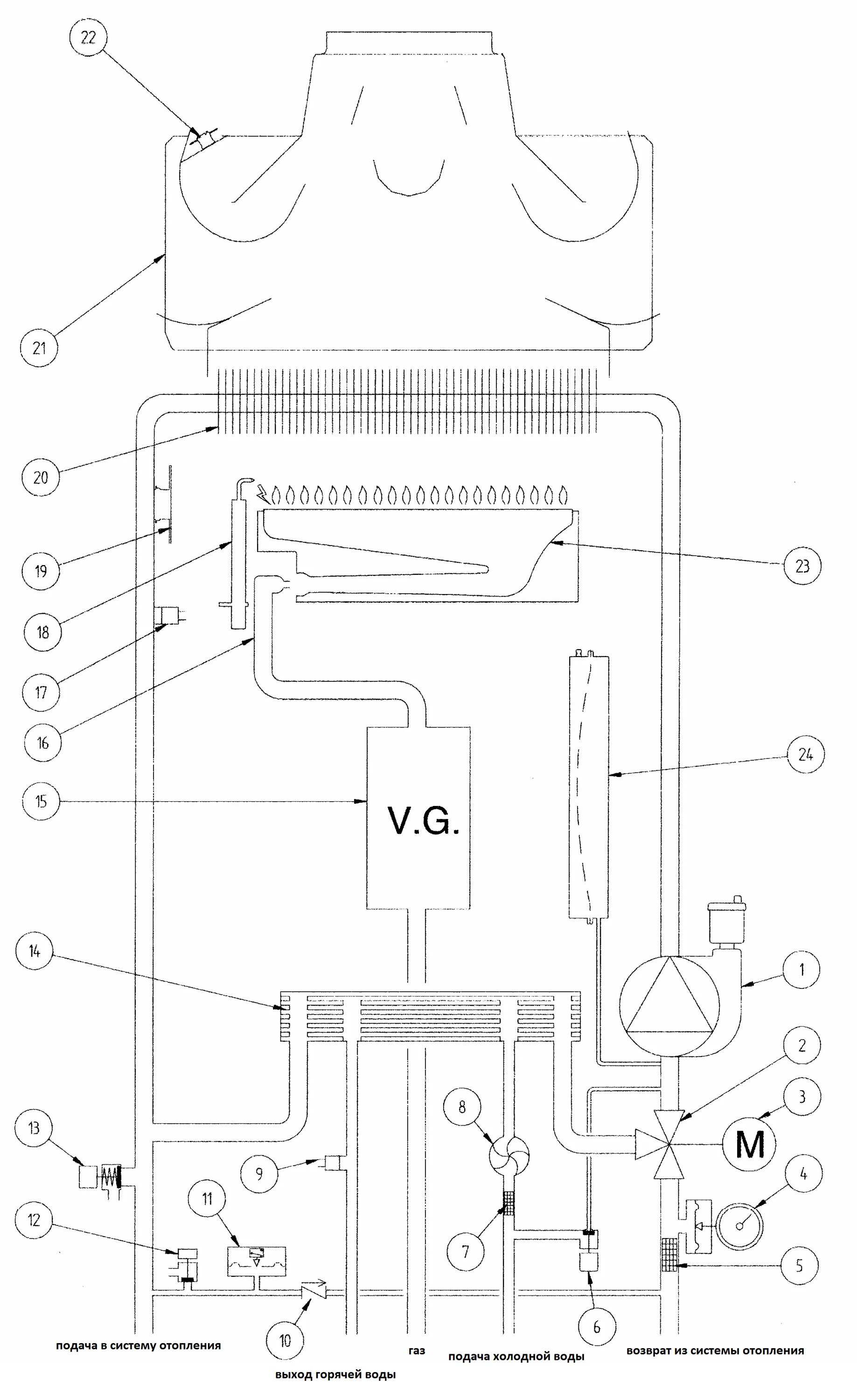 Котел газовый настенный BAXI ECO Four 1.14, 14 кВт 1-контур., откр. CSE46114354 