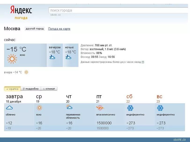 Прогноз погоды конец света.