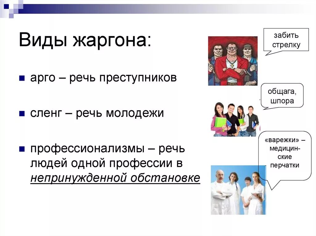 Термин жаргон. Разновидности жаргона. Виды жаргонизмов. Сленг слайд. Виды молодежного сленга.