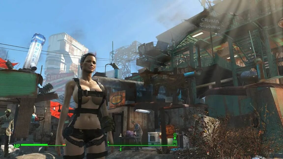 Fallout 4 мод на улучшение. Fallout 4. костюм рекса fallout 4. fallout 4 18. фоллаут 4 платье.