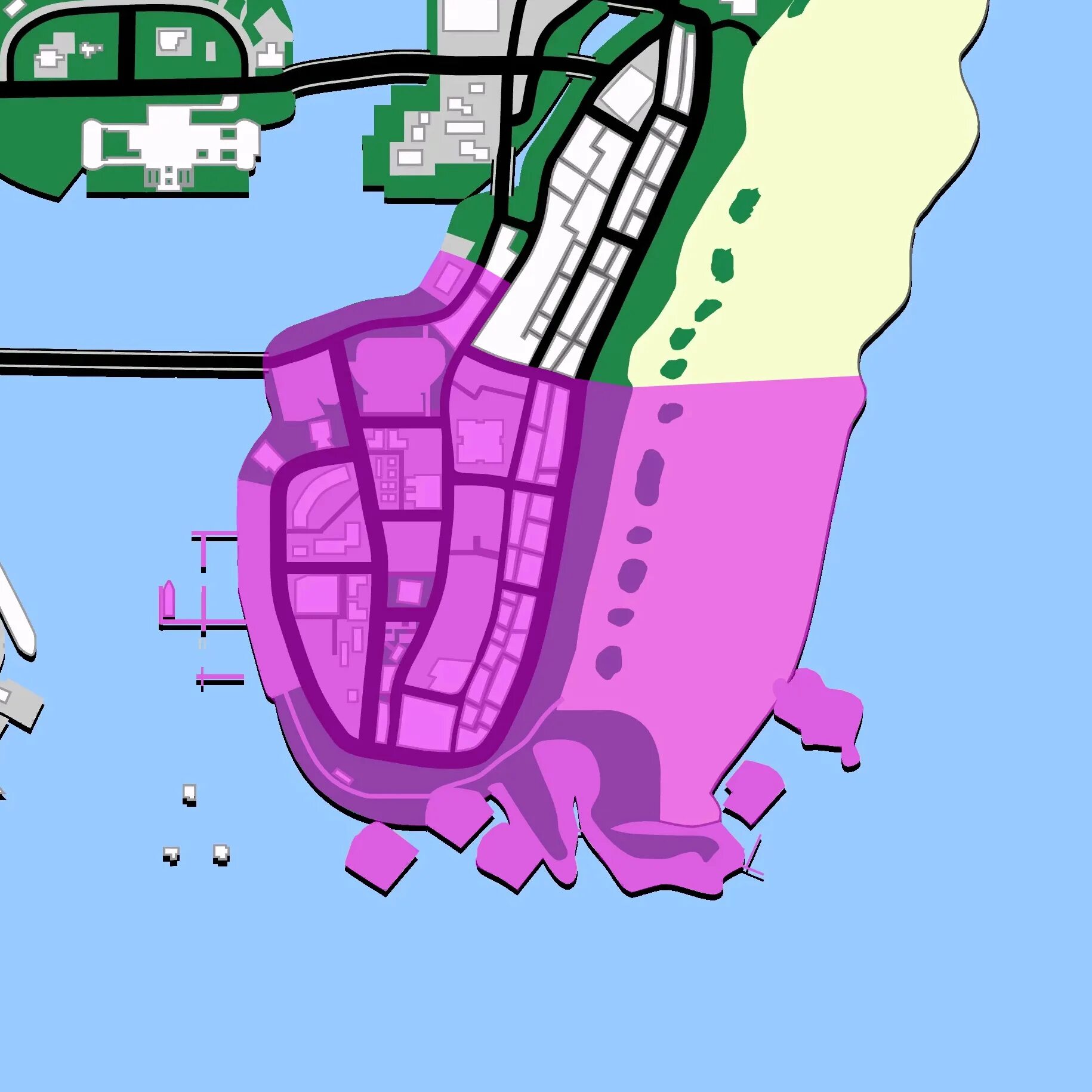 Карта вай сити. Военная база в ГТА Вайс Сити. Grand Theft auto: vice City карта. Карта ГТА Вайс Сити. GTA VC Лодочная станция.