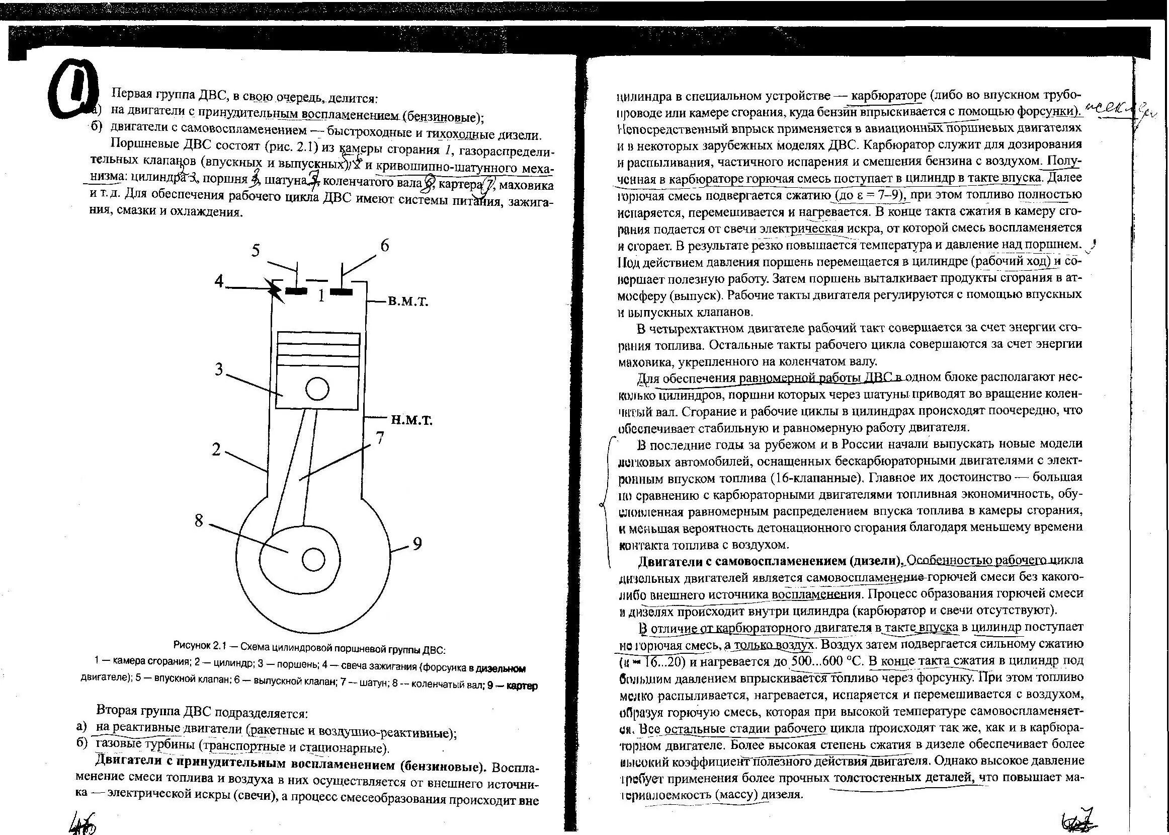 1 Коленчатый вал 2 шатун 3 поршень 4 цилиндр 5 всасывающий клапан. Циклы двигателей внутреннего сгорания 2 цилиндра. Давление в цилиндре двигателя внутреннего сгорания. Давление в камере сгорания ДВС.