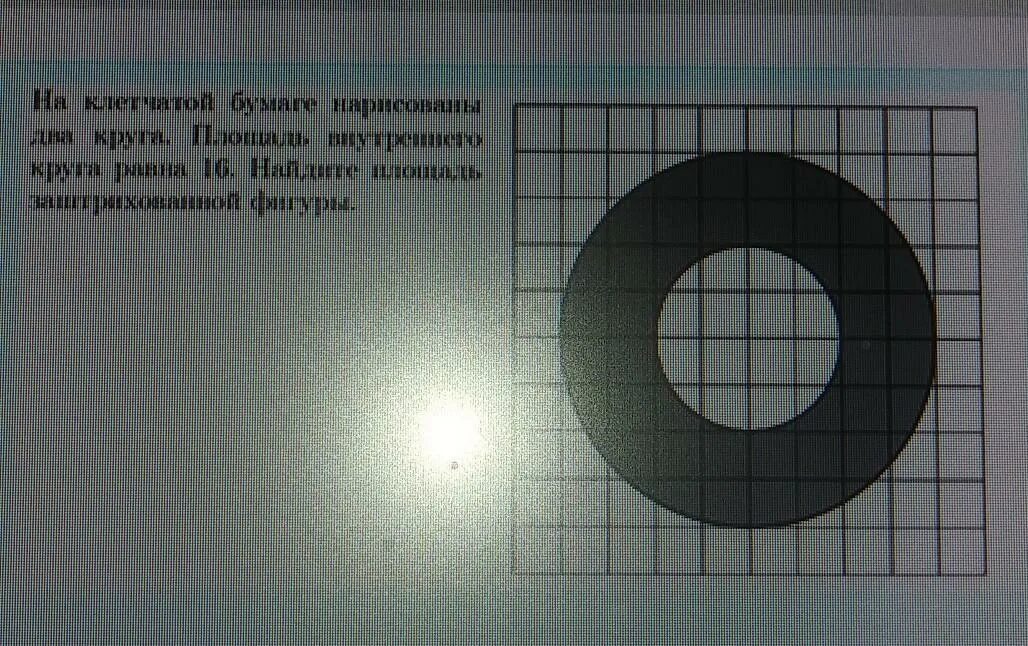 На клетчатой бумаге нарисованы два круга. Площадь внутреннего круга 12 Найдите площадь заштрихованной фигуры. Нарисуй на бумаге простой кружок. На клетчатой бумаге нарисовано два круга. Площадь внутреннего круга.