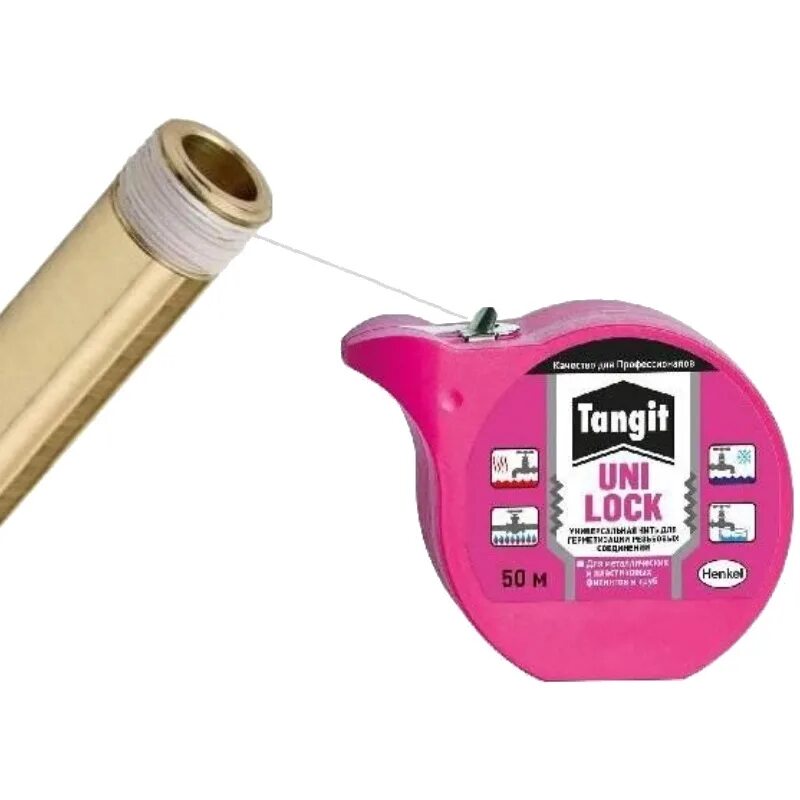 Нить тангит унилок. Tangit uni-lock. нить henkel тангит uni-lock. нить tangit uni-lock 50м для резьбовых соединений. тангит унилок 160м.
