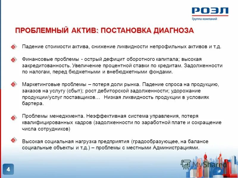 Работа с проблемными активами